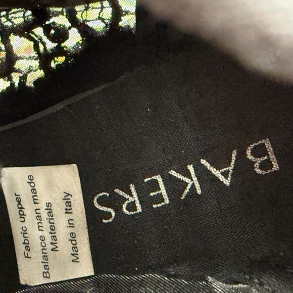 Y2K | Bakers | Chunky Platform Sneaker Booties | Black Lace Flora | Sz 6.5 - Picture 7 of 7